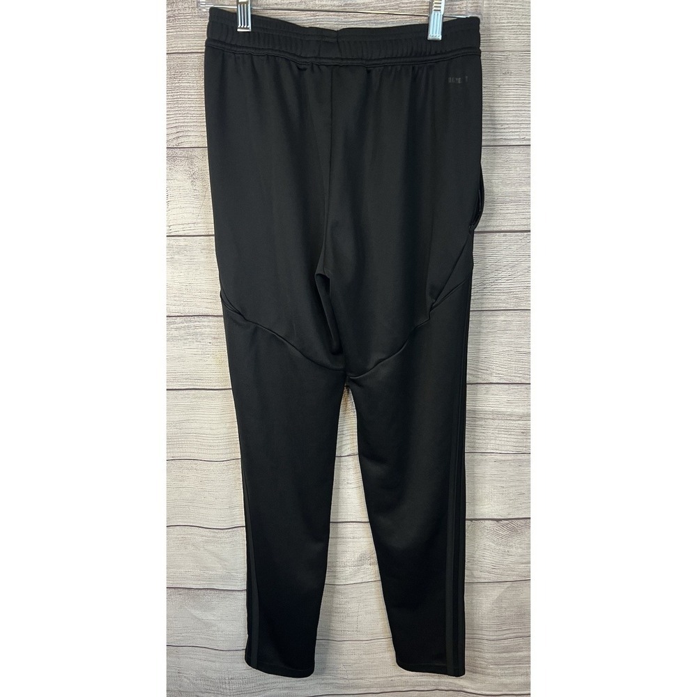 Adidas Pants Mens Small Black Tapered Track Joggers Ankle Zip Athletic Reg Fit - Picture 2 of 12